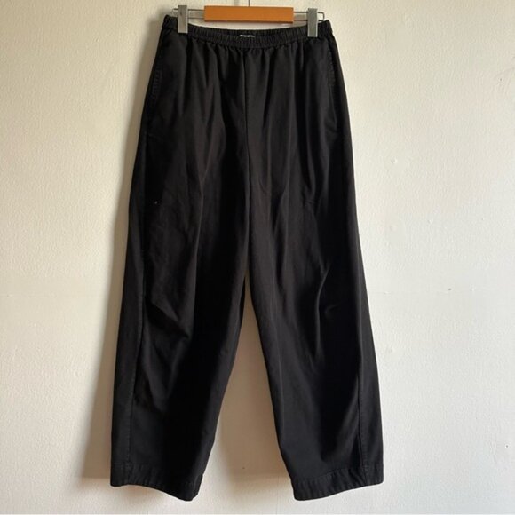 COS Sz 4 Black Barrel Relaxed Trendy Cotton Pants - Picture 2 of 13